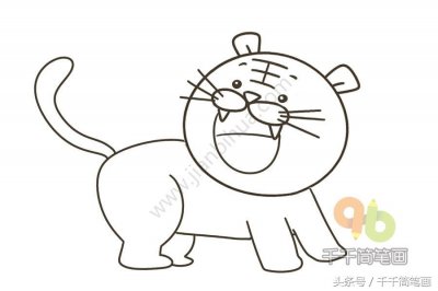 ​老虎简笔画(幼儿园动物简笔画教程，简单易学，你值得拥有！)