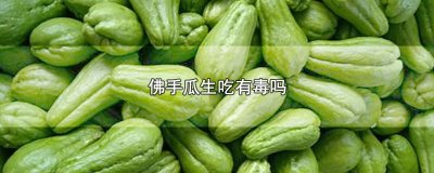 ​生吃佛手瓜有毒吗 食用佛手瓜的禁忌有哪些