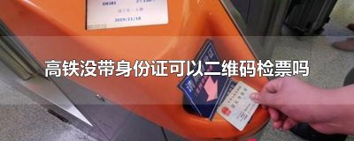 ​高铁没带身份证可以二维码检票吗