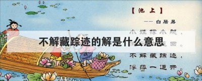 ​不解藏踪迹里的解的意思（了关于不解藏踪迹里的解的意思）